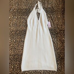 White Halter Dress